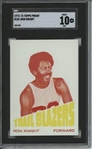 1972 Topps #101 Ron Knight 9 card progressive proof.